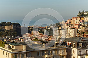 Panoramic view of one of quarters of Monaco with photo