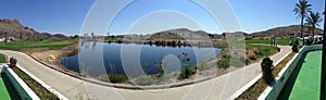 Panoramic view over Aguilon Golf Course in Spain photo