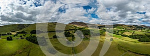 Panoramic view over the beautiful landscape of Peak District National Park