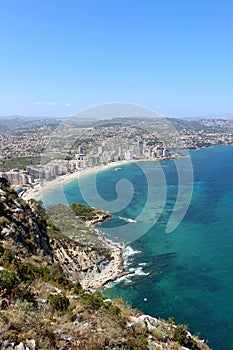 Panoramic view over Calp (Spain).