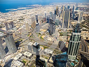 Panoramic view over Dubai, Burj Khalifa