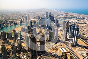 Panoramic view over Dubai, Burj Khalifa