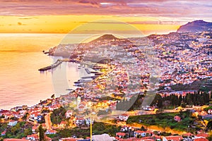 Panoramic view over Funchal, Madeira island, Portugal
