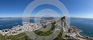 Panoramic view over Gibraltar rock