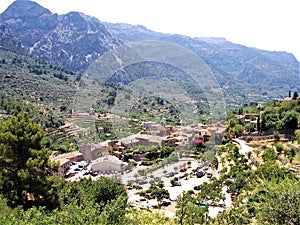 Panoramic view over the idyllic village of Fornalutx