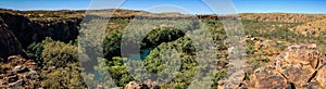 Panoramic view over Lawn Hill Gorge, Boodjamulla Lawn Hill National Park, Savannah Way, Queensland, Australia