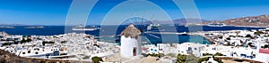 Panoramic view over Mykonos town, Greece