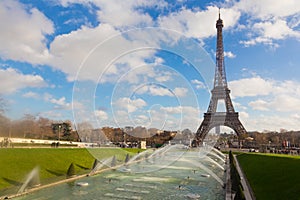 Panoramic view over Paris, Eiffel Tower, France