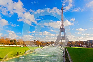 Panoramic view over Paris, Eiffel Tower, France