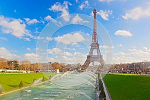 Panoramic view over Paris, Eiffel Tower, France