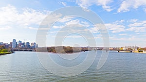 Panoramic view over Potomac river in Washington DC.