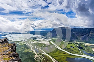 Panoramic view over Rappadelta in Sweden Abisko