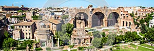 Panoramic view over the Roman Forum, Rome, Italy