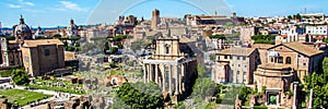 Panoramic view over the Roman Forum, Rome, Italy