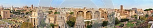 Landmark attraction in Rome: Roman Forum. Panoramic view over Rome, Italy photo