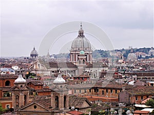 Panoramic view over Rome from the Viale della Trinita dei Monti