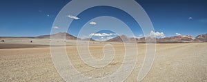 Panoramic view over the Salvador Dali Desert in Eduardo Avaroa Andean Fauna National Reserve, Bolivia