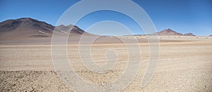 Panoramic view over the Salvador Dali Desert in Eduardo Avaroa Andean Fauna National Reserve, Bolivia
