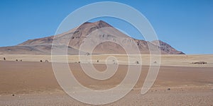 Panoramic view over the Salvador Dali Desert in Eduardo Avaroa Andean Fauna National Reserve, Bolivia