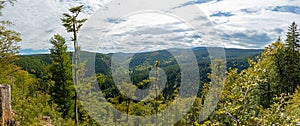 panoramic view over the thuringian forest near Frankenhain