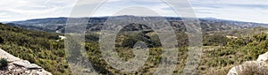 A panoramic view over the valley and the mountains, Algarve, Portugal. photo