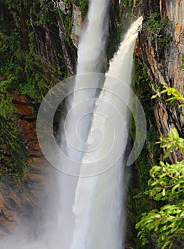 Panoramic view over the waterfall in Chapada dos Veadeiros