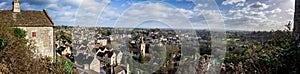 Panoramic view overlooking roman town of Braford on Avon, Wiltshire, UK