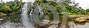 a panoramic view of Owharoa Falls in Karangahake Gorge in Waikato, Tauranga 2