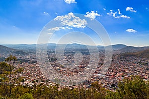 Panoramic view of Pachuca on a sunny day