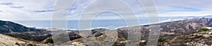 Panoramic view of the Pacific Ocean coastline as seen from Montana de oro State Park, California