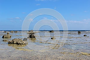 A panoramic view of Pacific Ocean and coral reefs in Amami Oshima
