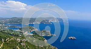 Panoramic view of Paleokastritsa bay.