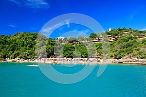 Panoramic view of paradise beach JoÃ£o Fernandinho, BÃºzios, Brazil