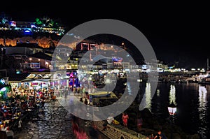 Panoramic view of Parga by night, Epirus - Greece