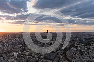 Panoramic view of Paris with the Eiffel tower