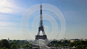 Panoramic view of Paris and Eifffel tower