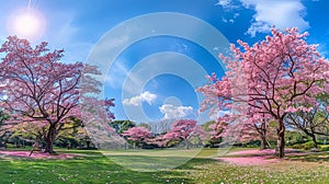 Cherry Blossom Park in Springtime