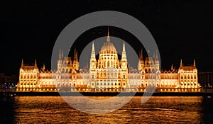 Panoramic view of the Parliament in Budapest