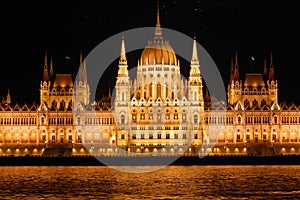 Panoramic view of the Parliament in Budapest