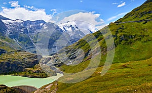 Panoramic view at Pasterze Glacier Grossglockner