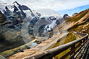 Panoramic view at Pasterze Glacier Grossglockner