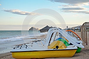 Panoramic view Peniscola with beach, Castellon - Spain photo