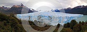 Panoramic view of the Perito Moreno Glacier in the Los Glaciares National Park