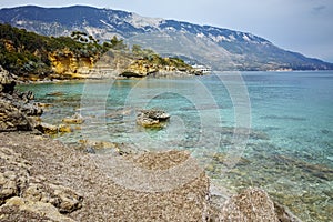 Panoramic view of Pesada beach, Kefalonia, Greece photo
