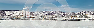 Panoramic view of Petropavlovsk-Kamchatsky seaport