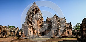 Panoramic view of the Phanom Rung temple around Nang Rong, Buriram, Thailand. photo