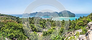 Panoramic view of phi phi island from the cape view point