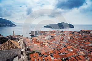 Panoramic view of picturesque Dubrovnik old town