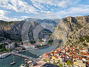 Panoramic view of the picturesque town of Omish in Croatia