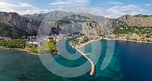 Panoramic view of the picturesque town of Omish in Croatia